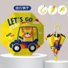Hengdun Children's Umbrella, Girl Little Mermaid, Fun Cartoon, all-weather, semi-automatic safety, long-handled umbrella, special for primary school and kindergarten students, black rubber coating, sun protection and shading, princess umbrella with whistle waterproof cover Specification image